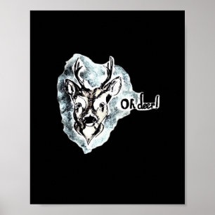 Oh Deer Trendy Modern Style Poster