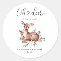 Oh deer watercolor floral baby shower