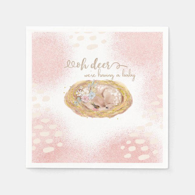Oh Deer We're having a baby Napkin (Front)