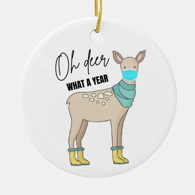 Oh Deer What A Year 2020 Covid Christmas Ornament (Front)