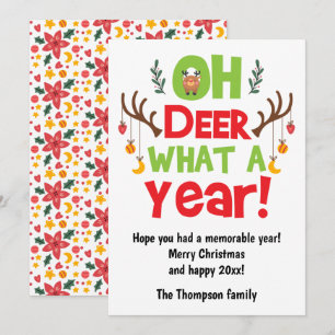 Oh Deer What A Year 2025 Reindeer Christmas Holiday Card
