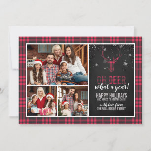 Oh Deer What A Year!   3 Photos Christmas 2020 Holiday Card