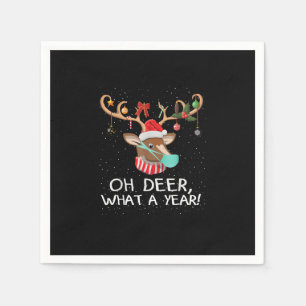 Oh Deer What a Year Christmas Family Style Napkin