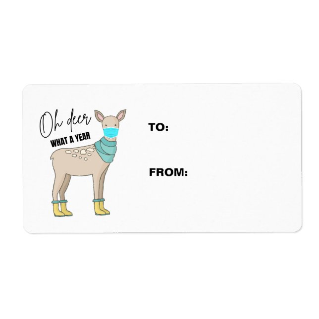 Oh Deer What A Year Christmas Gift Labels (Front)