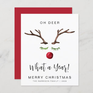 Oh Deer What A Year Christmas Holiday Card