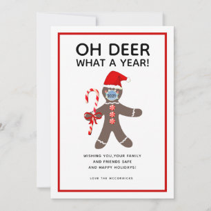 Oh Deer What A Year Funny Christmas 2021 Holiday Card