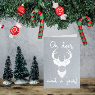 Oh Deer, What A Year! Funny Christmas Foil Card