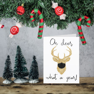 Oh Deer, What A Year! Funny Christmas Holiday Card