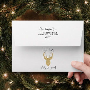Oh Deer, What A Year! Funny Christmas Holiday Envelope