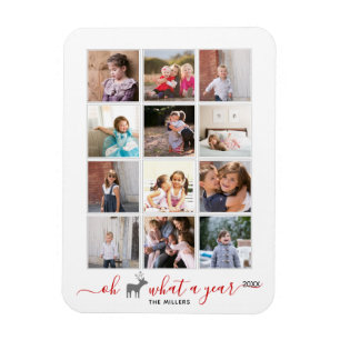 Oh deer what a year in review photo collage red magnet