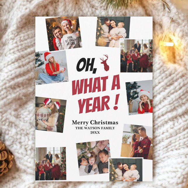 Oh Deer, What A Year! Personalize Christmas Photos Holiday Card (Creator Uploaded)