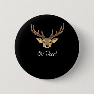 Oh Deer Whimsical Artistic Expression 6 Cm Round Badge