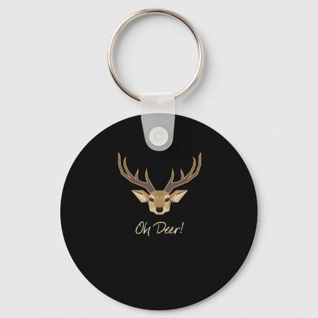 Oh Deer Whimsical Artistic Expression Key Ring (Front)