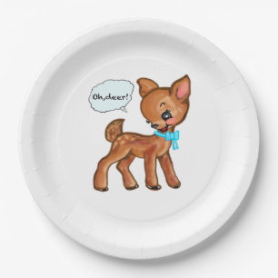 Oh Deer Whimsical Forest Vibe  Paper Plate