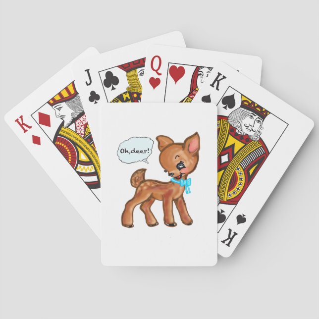 Oh Deer Whimsical Forest Vibe  Playing Cards (Back)