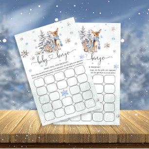 Oh Deer Winter Baby Boy Shower Baby Bingo Game