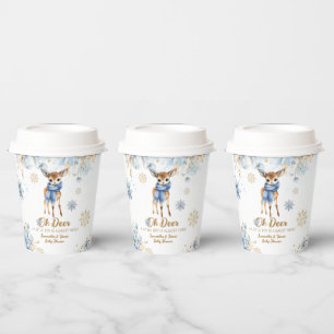 Oh Deer Winter Baby Boy Shower Welcome Paper Cups