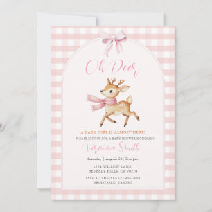 Oh Deer Winter Baby Girl Shower Invitation