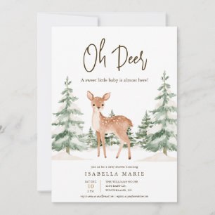 Oh Deer Winter Baby Shower Invitation