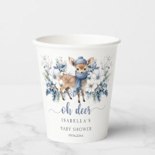 Oh Deer Winter Boy Baby Shower Paper Cups