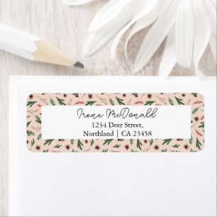 Oh Deer Winter Greenery Cream Return Address  Label