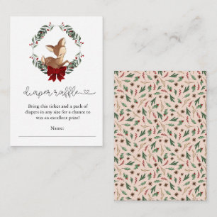 Oh Deer Winter Greenery Diaper Raffle Enclosure Card