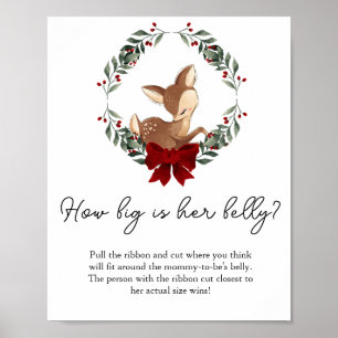 Oh Deer Winter Greenery How Big is Her Belly Game Poster