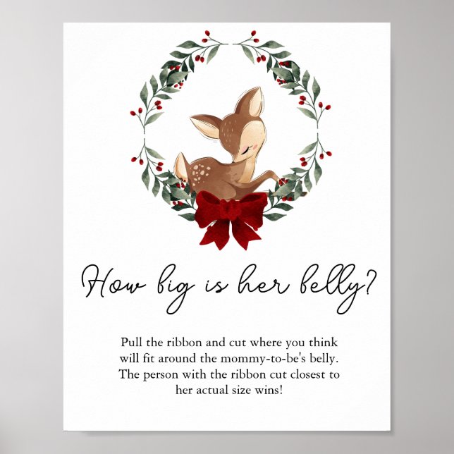 Oh Deer Winter Greenery How Big is Her Belly Game Poster (Front)