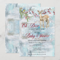 Oh Deer Woodland Animal Winter Virtual Baby Shower