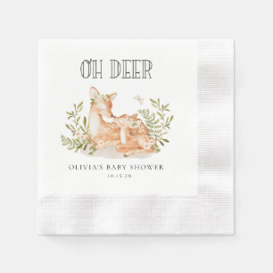 Oh Deer Woodland Animals Bridal Shower  Napkin