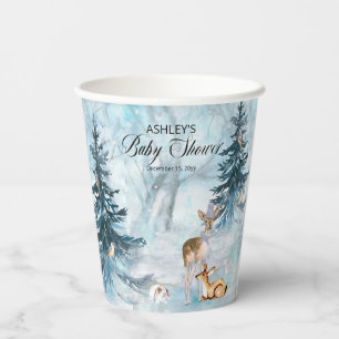 Oh Deer Woodland Animals Winter Boy Baby Shower Paper Cups