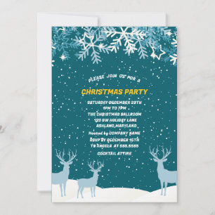 Oh Deer Woodland Animals Winter Christmas Party  Invitation