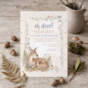 Oh Deer Woodland Baby Shower Invitation