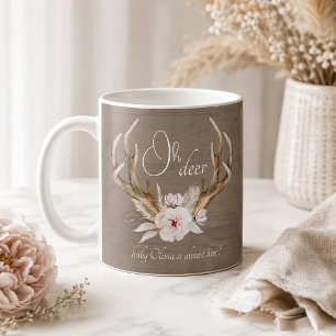 Oh Deer Woodland Baby Shower Mug – Boho Watercolor