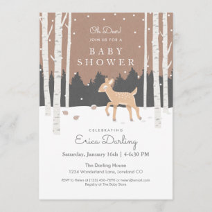 Oh Deer!  Woodland baby shower theme   soft brown Program