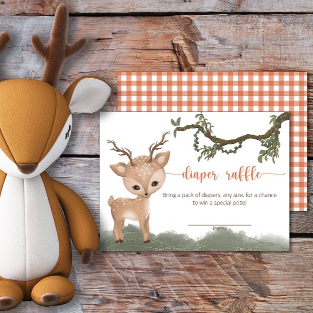 Oh Deer Woodland diaper raffle ticket Enclosure Card (Creator Uploaded)