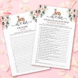 Oh Deer Woodland Double Sided Baby Shower Games