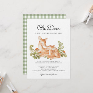 Oh Deer Woodland Forest Baby Shower Invitation