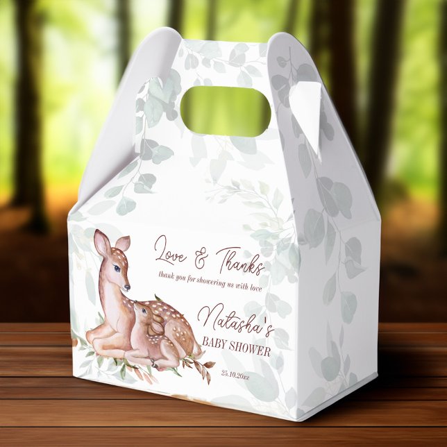 Oh deer woodlands baby shower  favour box (Oh deer woodlands baby shower favor box cute deer and a foal baby shower favors personalized box)
