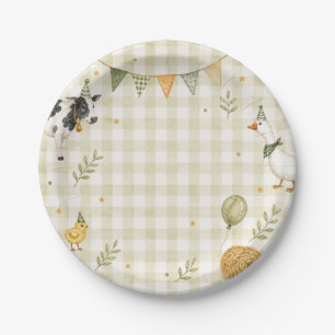 Oh Deere Farm Birthday 7" Paper Plate
