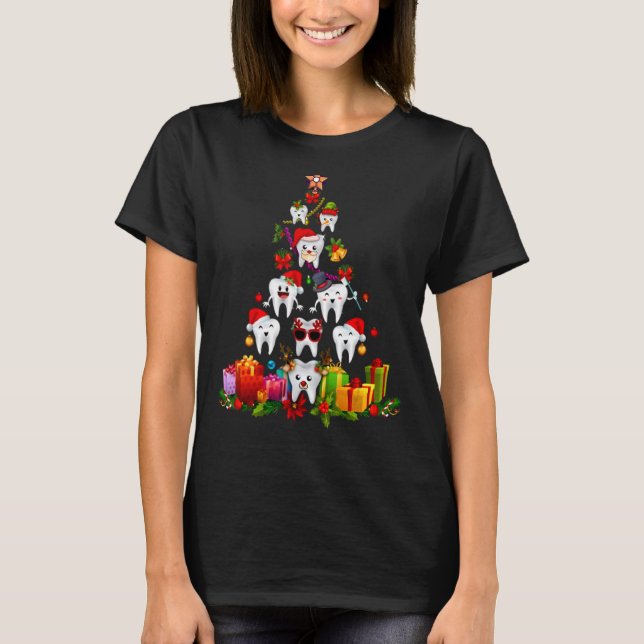 Oh Dentistree  Christmas Tree Dental Hygiene Xmas  T-Shirt (Front)