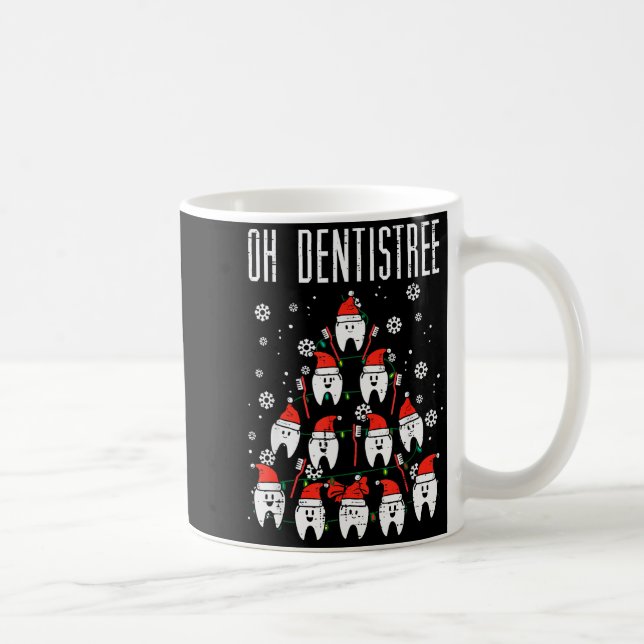 Oh Dentistree Christmas Tree Teeth Dentistry Denta Coffee Mug (Right)