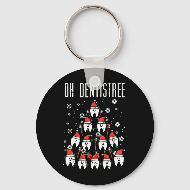 Oh Dentistree Christmas Tree Teeth Dentistry Denta Key Ring (Front)