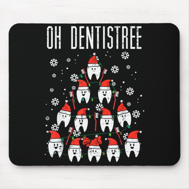Oh Dentistree Christmas Tree Teeth Dentistry Denta Mouse Pad (Front)