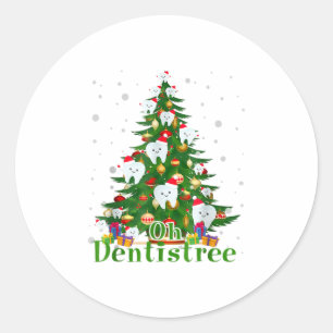 Oh Dentistree Dentist Dental Cute Tooth Classic Round Sticker