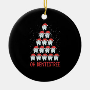 Oh Dentistree Funny Dental Surgeon Xmas Dentistry Ceramic Ornament