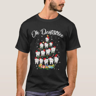 Oh Dentistree Santa Hat Christmas Tree Funny Xmas  T-Shirt