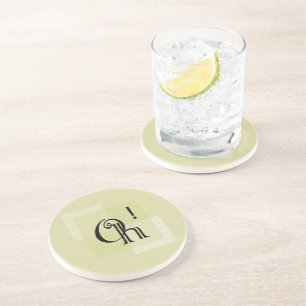 Oh! Elegant Typography Sandstone Coaster