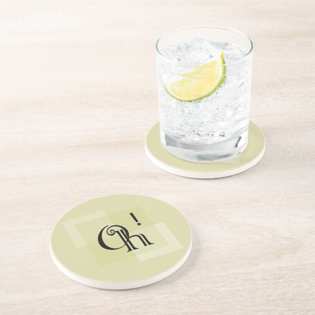 Oh! Elegant Typography Sandstone Coaster (Side)