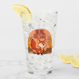 Oh For Fox Sake Cute and Funny Fox Round Pillow Glass